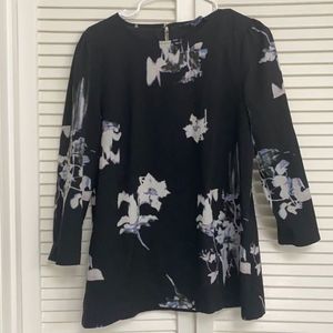 French Connection black floral top